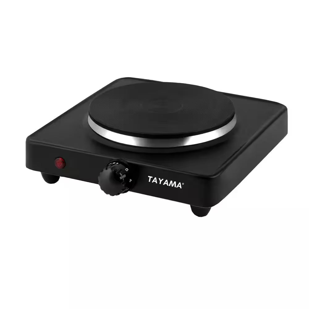 Single Burner 5.8 In. Black Diecast Hot Plate with Temperature Control