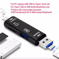 Type-C Micro USB To OTG Hub Adapter With TF Card Reader