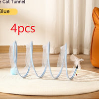 Folded Cat Tunnel S Type Cats Tunnel Spring Toy Mouse Tunnel Cat Outdoor Cat Toys For Kitten Interactive Cat Supplies