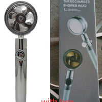 Shower Head Water Saving Flow 360 Degrees Rotating With Small Fan ABS Rain High Pressure Spray Nozzle Bathroom Accessories