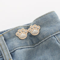 Cute Cat Claw Waist Tightener Buckles – 1 Pair Detachable Adjustable Alloy Buttons for Jeans, Pants & Casual Wear | Everyday Home Deal