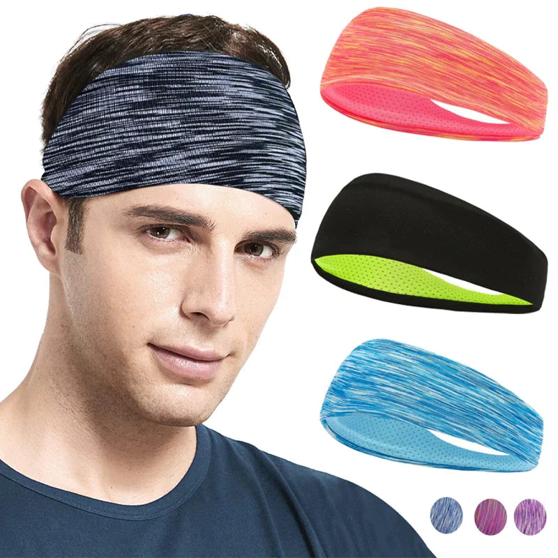 3 Pack Sports Headbands Moisture-Wicking Running Yoga Gym Non Slip Sweatbands for Men Women