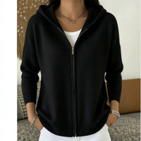 Zip-up Knitted Hooded Sweater Cardigan Coat