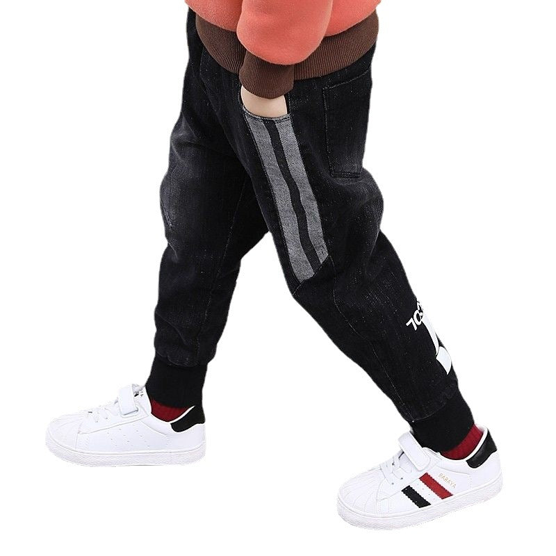 Boys' Urban Letter-Print Comfort Casual Denim Trousers — Premium Apparel Deal | Everyday Home Deal