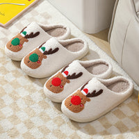 Christmas Shoes Winter Home Slippers Elk Soft Cozy Bedroom Slipper Slip On House Shoes | Everyday Home Deal