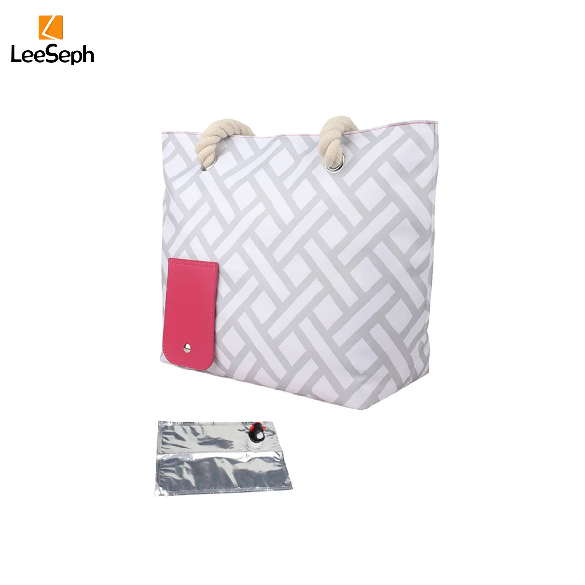 Beach Wine Tote Bag with Hidden Dispenser, Easy Pouring, Wine Cooler Bag for Picnics, Camping, Travel, Party, Dinner