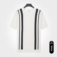 Men's Ice-Silk Cool-Feel Striped Crew-Neck Knitted Top - Premium Apparel Deal | Everyday Home Deal