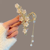 Large Metal Pearl Bell Orchid Tassel Hair Clip - Premium Fashion Deal | Everyday Home Deal