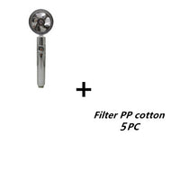 Propeller Driven Shower Head With Stop Button And Cotton Filter Turbocharged High Pressure Handheld Shower Nozzle