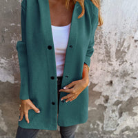 Casual Hooded Single-Breasted Cardigan Fashion Loose Solid Color Jacket Spring And Autumn Women's Clothing
