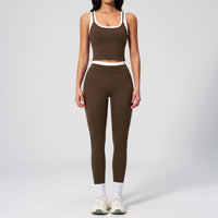 Contrast Nude Yoga Suit Thread
