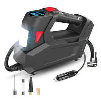 1Pc Portable Tire Inflator 120 PSI Maximum 90W Powered Tire Inflator With Digital Display LED Light Inflatable Nozzle Needle Fuse Air Compressor For Bikes Motorbikes Car Balls