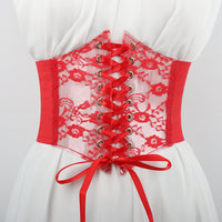 Transparent Lace Elastic Waist Belt For Women Ultra-wide Cincher Strap