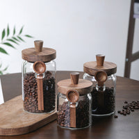 3Pcs Glass Coffee Jars with Spoons | Tea Candy Biscuit Storage | Everyday Home Deal
