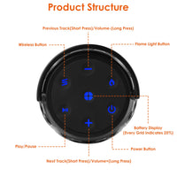 1Pc 4 In 1 Wireless 5.3 Outdoor Speaker IPX5 Waterproof Patio Speaker LED Flame Speaker With 3 Flame Light Modes Hook Stake Wall Mount Holder Sync Up To 1,00 Speakers