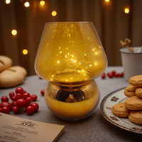 Glass Mushroom Battery-Powered Lamp -Cute Mushroom Shape, Compact Portable Without Restraints, Adding Warmth To Any Corner Battery Not Included