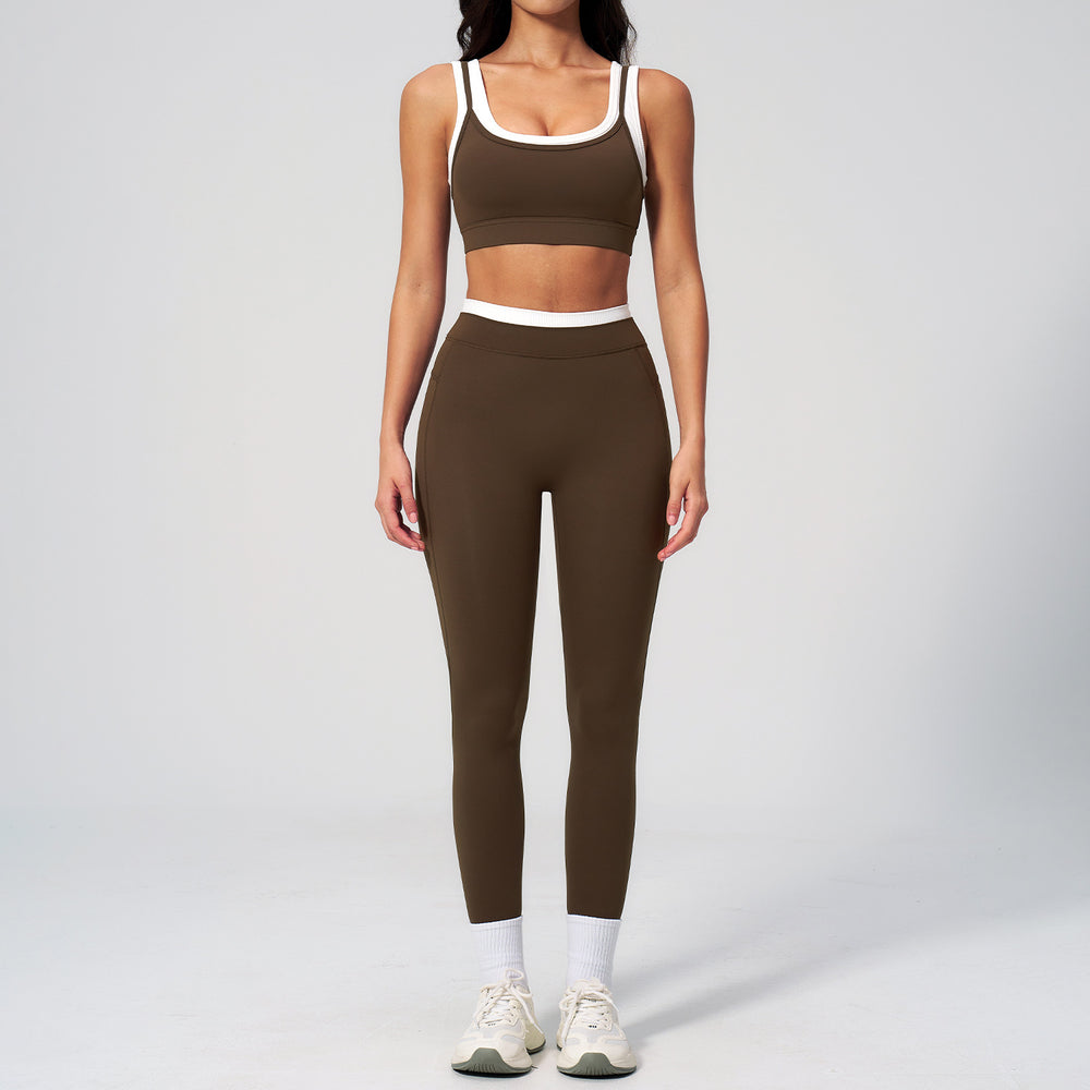 Contrast Nude Yoga Suit - Best Yoga Deal | Everyday Home Deal