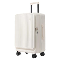 Front Opening Expandable Carry On Luggage, Large And Medium Sized Cabin Bag, Made Of Alloy Material, TSA Lock, USB Charging Port, Foldable Cup Holder