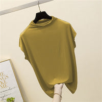 Womens Summer New Half-Neck Slimming Vest Sleeveless Top