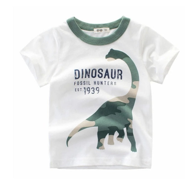 Boys' Summer Korean Style Cotton Graphic Short-Sleeve T-Shirt — Premium Apparel Deal | Everyday Home Deal