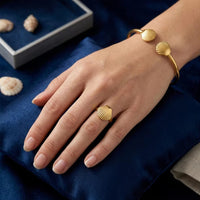 Women’s Gold Shell Jewelry Set – Stainless Steel Necklace, Bangle, Earrings & Ring | Everyday Home Deal
