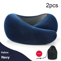 Soft Memory Foam Travel Neck Pillow U Shape Adjustable Support Comfortably Sleeping On Plane Car Office Noon Break