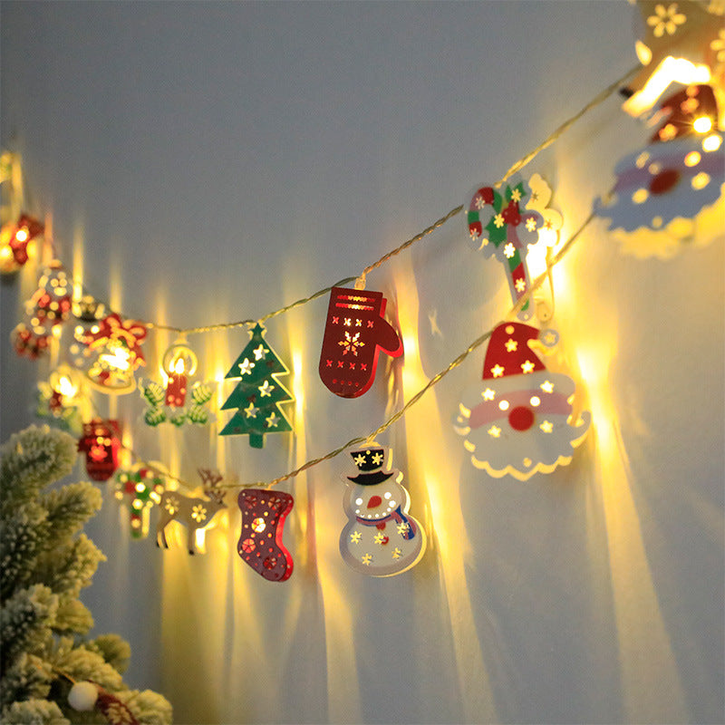 Christmas LED Light String — Santa, Elk & Snowman Ornaments