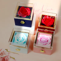 Rotating Soap Flower Rose Gift Box Creative Rotating Rose Jewelry Packaging Box Valentine's Day Gift For Women | Everyday Home Deal