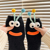 Womens Quirky Coral Fleece Mid-calf Socks