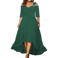 Women’s Plus-Size Off-the-Shoulder Swing Dress – High-Waist Short-Sleeve Summer Dress, Sizes L–5XL | Everyday Home Deal