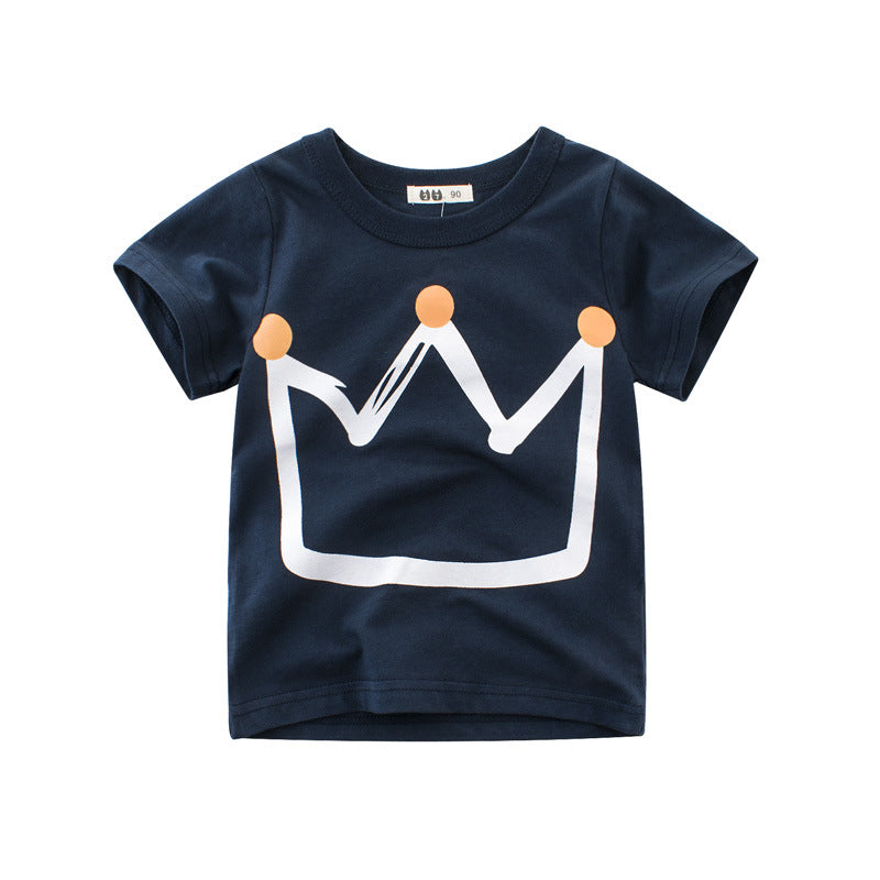Boys' Summer Korean Style 100% Pure Cotton Short-Sleeve T-Shirt — Premium Apparel Deal | Everyday Home Deal