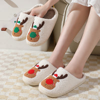 Christmas Shoes Winter Home Slippers Elk Soft Cozy Bedroom Slipper Slip On House Shoes | Everyday Home Deal