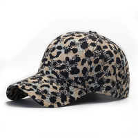 Leopard-patterned Spotted Light Board Adjustable Trend-forward Curved-brim Baseball Cap Suitable For Shopping, Traveling And Sports