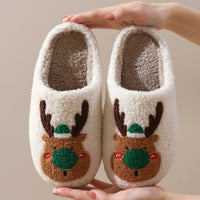 Christmas Shoes Winter Home Slippers Elk Soft Cozy Bedroom Slipper Slip On House Shoes | Everyday Home Deal