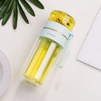 Double Wall Glass Tea Infuser Bottle | Leakproof Tea Separation Water Bottle | Everyday Home Deal