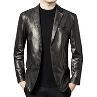 High-end Oil-Waxed Sheepskin Fashionable Casual Blazer - Premium Apparel Deal | Everyday Home Deal