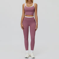 Contrast Nude Yoga Suit Thread
