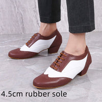 Leather Ballroom For Square Dancing And Latin Dancingsoft-soled Dance Shoes For Adults