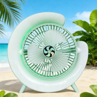 Lamp Effect Fan Green Li-On Rechargeable