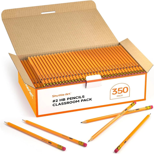Wood-Cased #2 HB Pencils,  350 Pack Sharpened Yellow Pencils with Erasers, Bulk Pack Graphite Pencils for Writhing, Drawing and Sketching