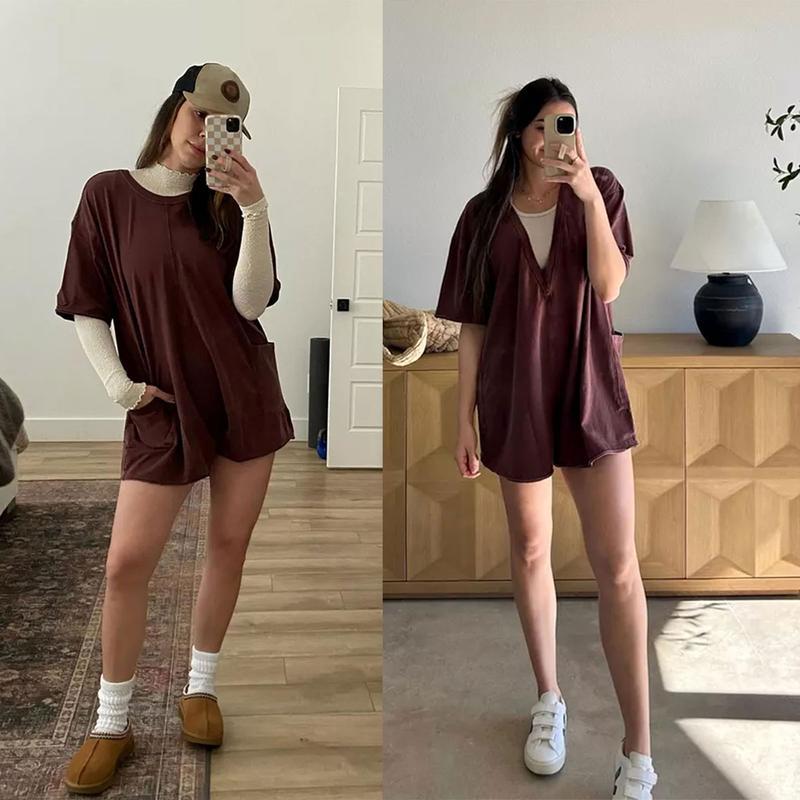Casual V-neck Jumpsuit - Best Premium Clothing Deal | Everyday Home Deal