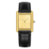 Mens Casual Watch Classic And Minimalist Square Case Two Hands