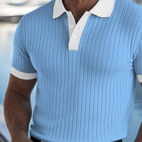 Summer Mens Ice-silk Polo Shirt With Ink-wash Print And Short Sleeves - Premium Apparel Deal | Everyday Home Deal