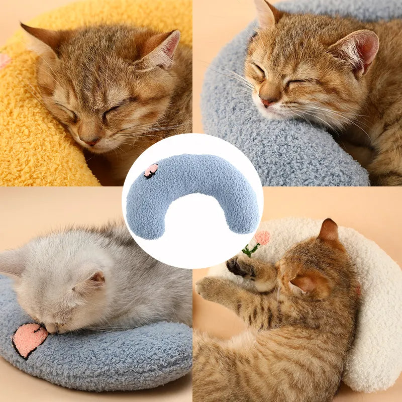 Little Pillow For Cats Fashion Neck Protector Deep Sleep Puppy U-Shaped Pillow Pets Pillow Kitten Headrest Dog Sleeping Pillow Pet Products | Everyday Home Deal
