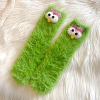 Womens Quirky Coral Fleece Mid-calf Socks