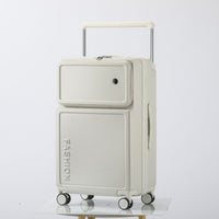 2026 New Large Capacity Front Opening Aluminum Frame Luggage With ABS PC Zipper Boarding Box 20-28 Inches