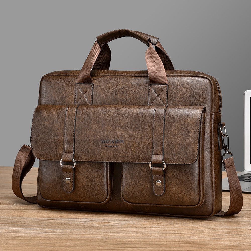 Men's Business Large-Capacity Shoulder Crossbody Simple Briefcase | Everyday Home Deal