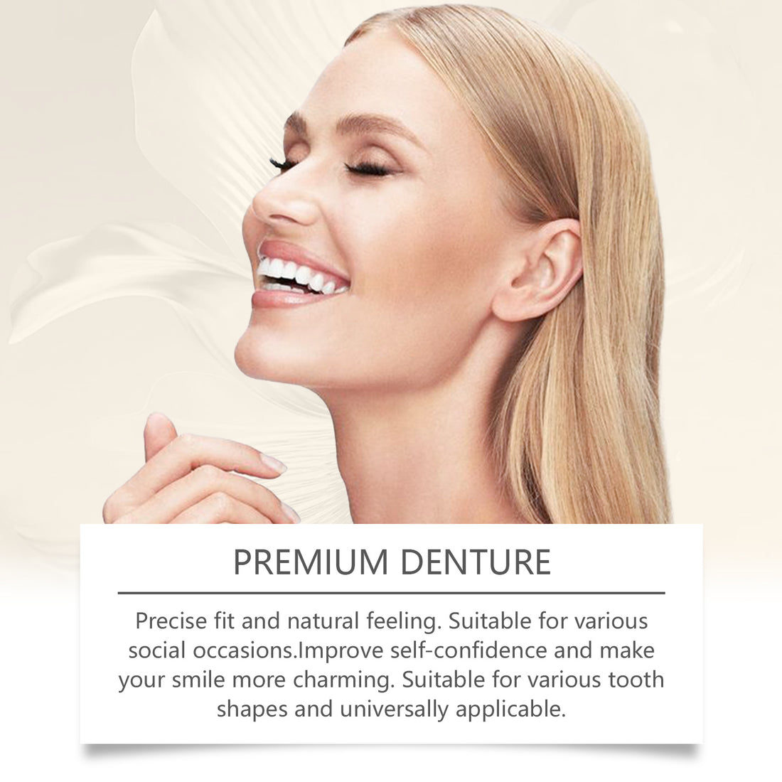 Instant Custom-Fit Dentures - Upper & Lower Full Set with Thermal Molding Kit