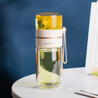 Double Wall Glass Tea Infuser Bottle | Leakproof Tea Separation Water Bottle | Everyday Home Deal