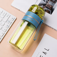 Double Wall Glass Tea Infuser Bottle | Leakproof Tea Separation Water Bottle | Everyday Home Deal